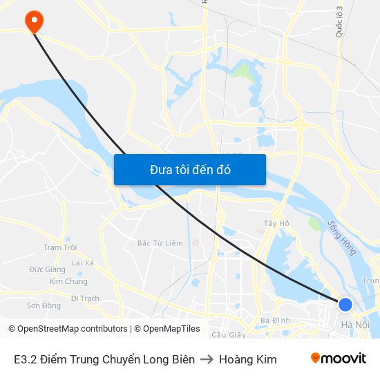 E3.2 Điểm Trung Chuyển Long Biên to Hoàng Kim map