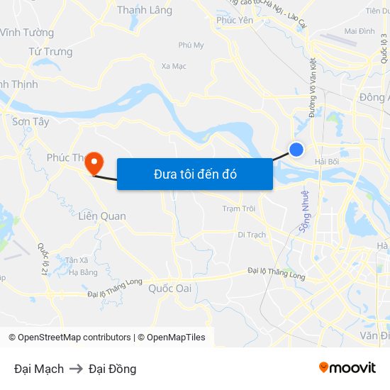 Đại Mạch to Đại Đồng map