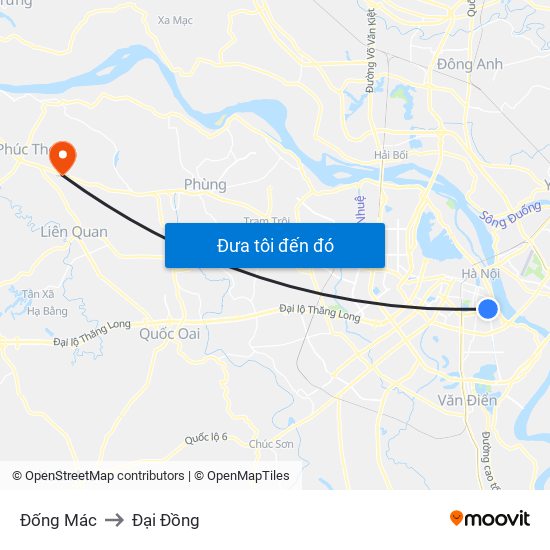 Đống Mác to Đại Đồng map