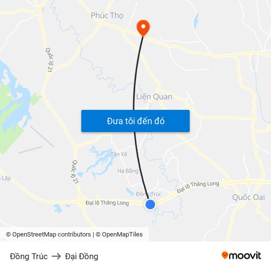 Đồng Trúc to Đại Đồng map