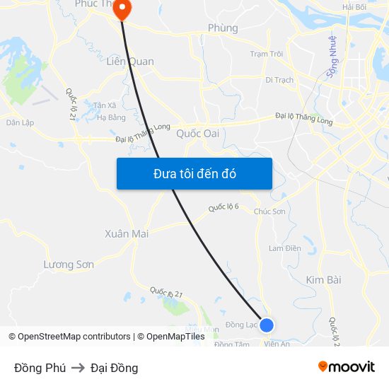 Đồng Phú to Đại Đồng map