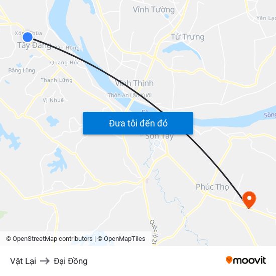Vật Lại to Đại Đồng map