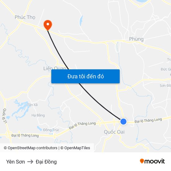 Yên Sơn to Đại Đồng map