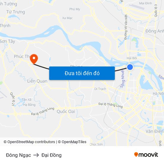 Đông Ngạc to Đại Đồng map