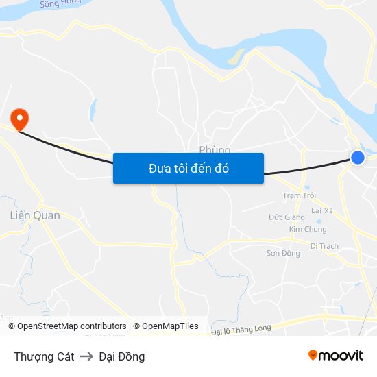 Thượng Cát to Đại Đồng map