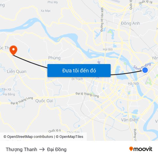Thượng Thanh to Đại Đồng map