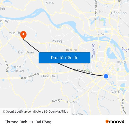 Thượng Đình to Đại Đồng map