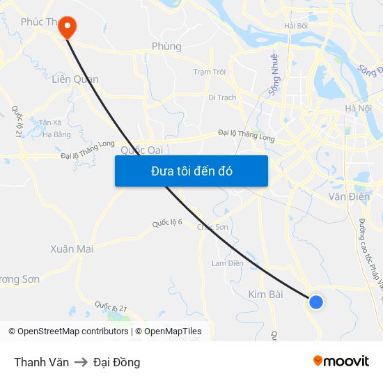 Thanh Văn to Đại Đồng map