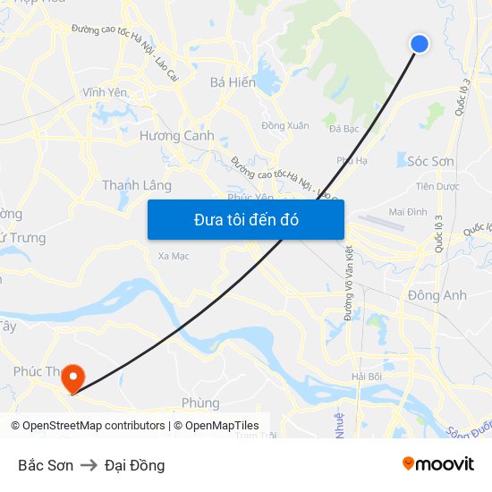 Bắc Sơn to Đại Đồng map