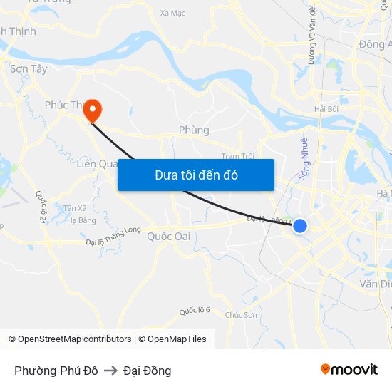 Phường Phú Đô to Đại Đồng map