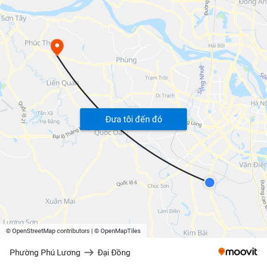 Phường Phú Lương to Đại Đồng map
