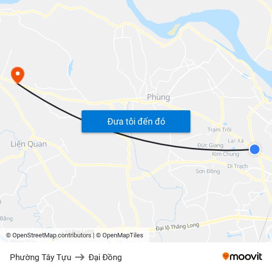 Phường Tây Tựu to Đại Đồng map