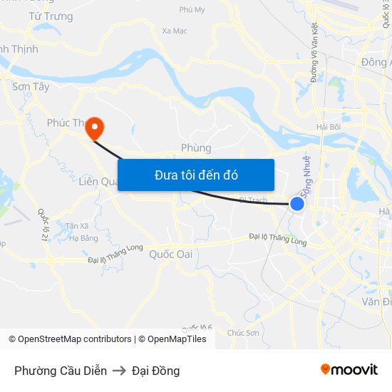 Phường Cầu Diễn to Đại Đồng map
