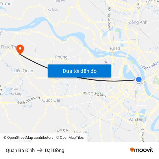 Quận Ba Đình to Đại Đồng map