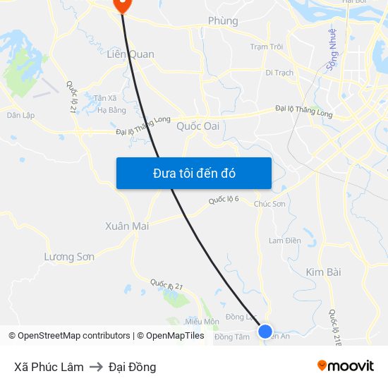 Xã Phúc Lâm to Đại Đồng map