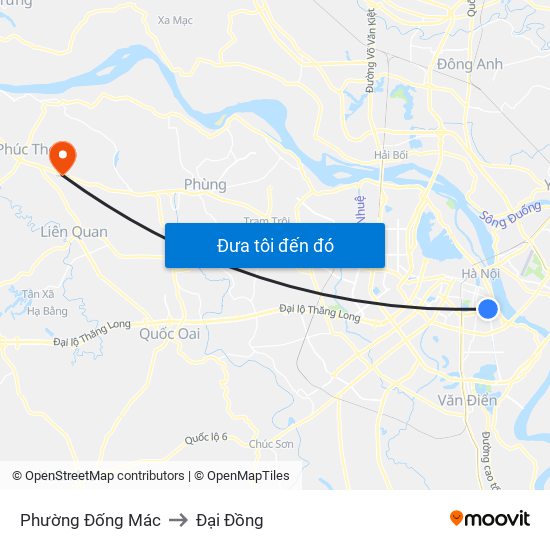 Phường Đống Mác to Đại Đồng map