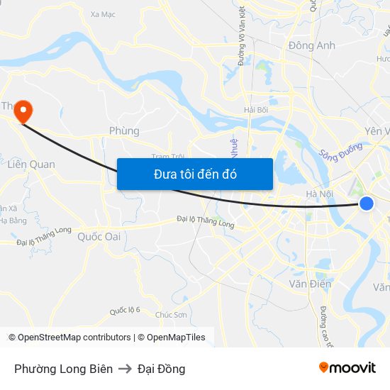 Phường Long Biên to Đại Đồng map