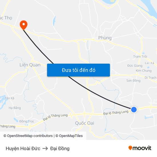 Huyện Hoài Đức to Đại Đồng map