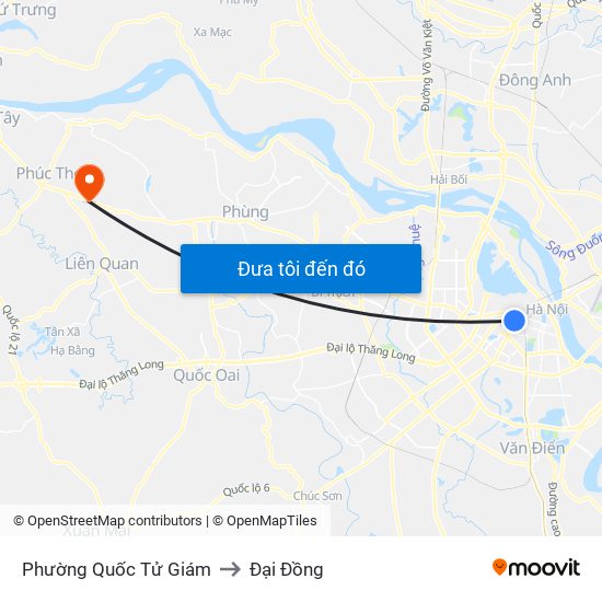 Phường Quốc Tử Giám to Đại Đồng map