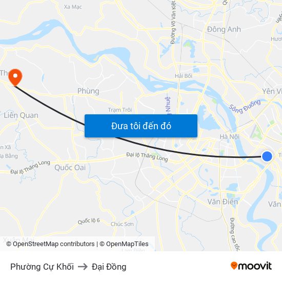 Phường Cự Khối to Đại Đồng map