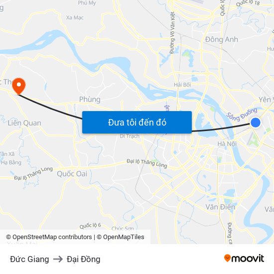 Đức Giang to Đại Đồng map