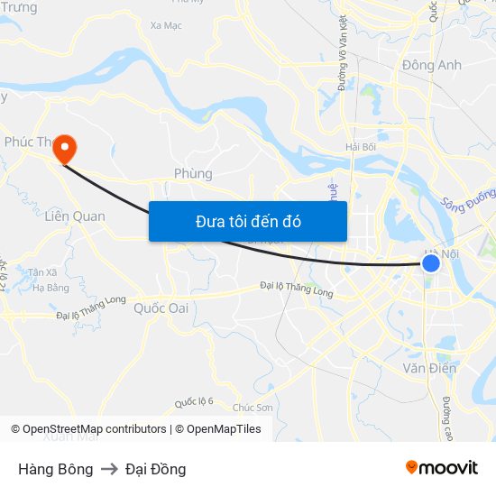 Hàng Bông to Đại Đồng map