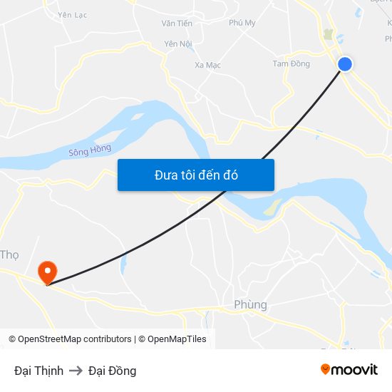 Đại Thịnh to Đại Đồng map