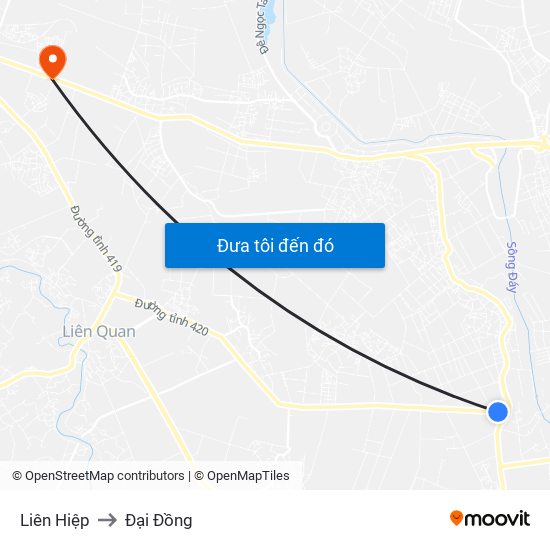 Liên Hiệp to Đại Đồng map