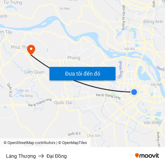 Láng Thượng to Đại Đồng map