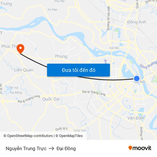 Nguyễn Trung Trực to Đại Đồng map