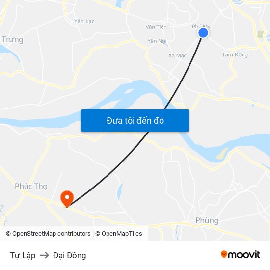 Tự Lập to Đại Đồng map