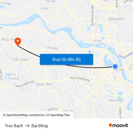 Trúc Bạch to Đại Đồng map
