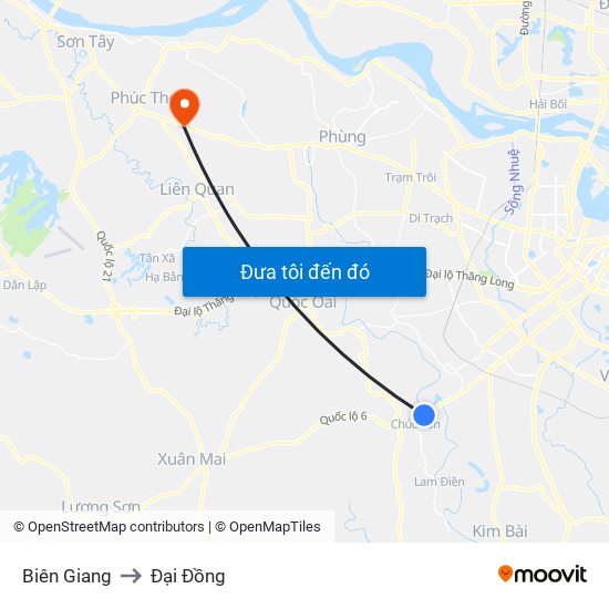 Biên Giang to Đại Đồng map