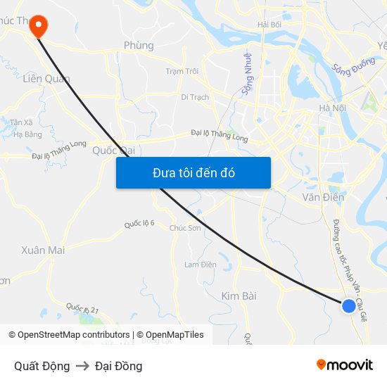 Quất Động to Đại Đồng map