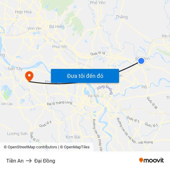 Tiền An to Đại Đồng map
