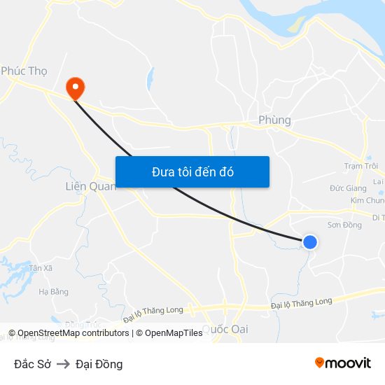 Đắc Sở to Đại Đồng map