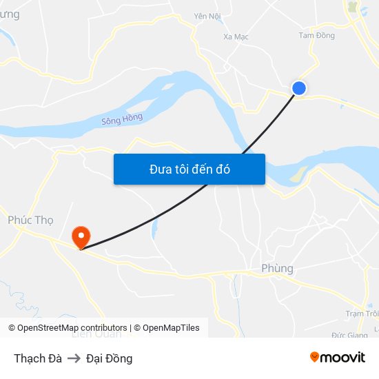 Thạch Đà to Đại Đồng map