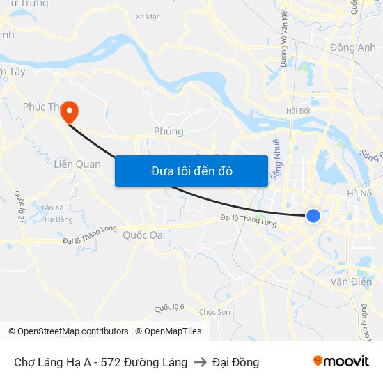 Chợ Láng Hạ A - 572 Đường Láng to Đại Đồng map