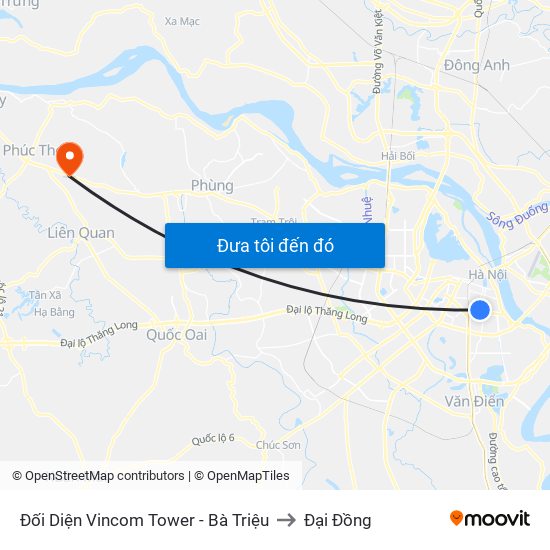 Đối Diện Vincom Tower - Bà Triệu to Đại Đồng map