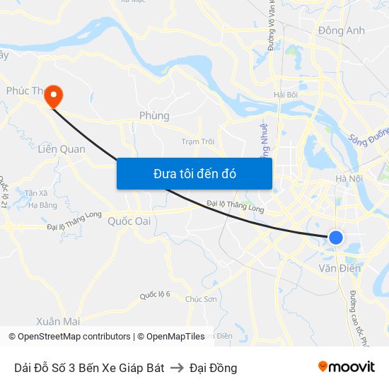 Dải Đỗ Số 3 Bến Xe Giáp Bát to Đại Đồng map