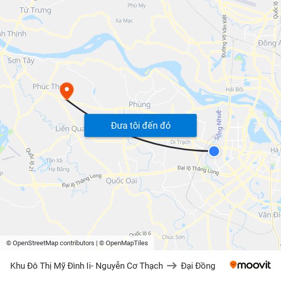 Khu Đô Thị Mỹ Đình Ii- Nguyễn Cơ Thạch to Đại Đồng map