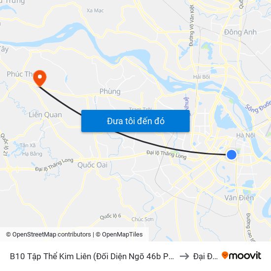 B10 Tập Thể Kim Liên (Đối Diện Ngõ 46b Phạm Ngọc Thạch) to Đại Đồng map