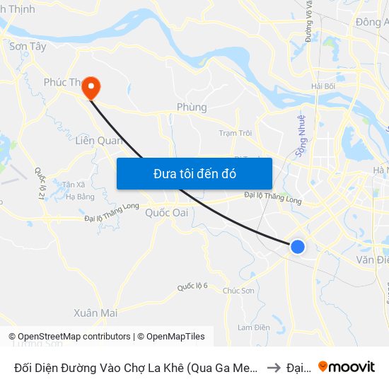 Đối Diện Đường Vào Chợ La Khê (Qua Ga Metro La Khê) - 405 Quang Trung (Hà Đông) to Đại Đồng map