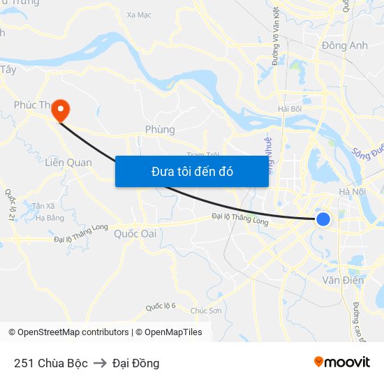 251 Chùa Bộc to Đại Đồng map
