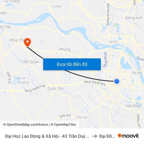 Đại Học Lao Động & Xã Hội - 43 Trần Duy Hưng to Đại Đồng map