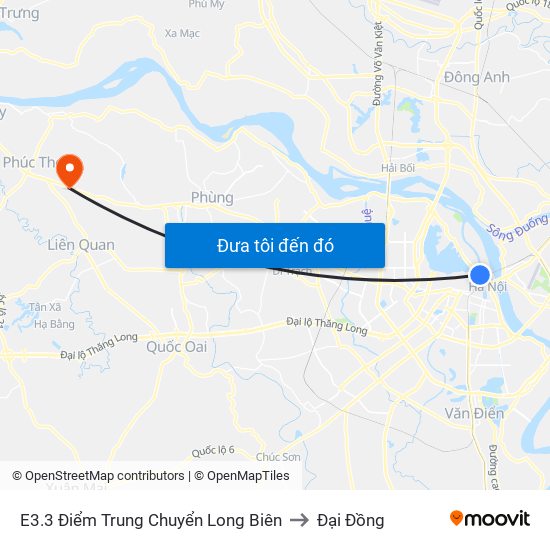 E3.3 Điểm Trung Chuyển Long Biên to Đại Đồng map