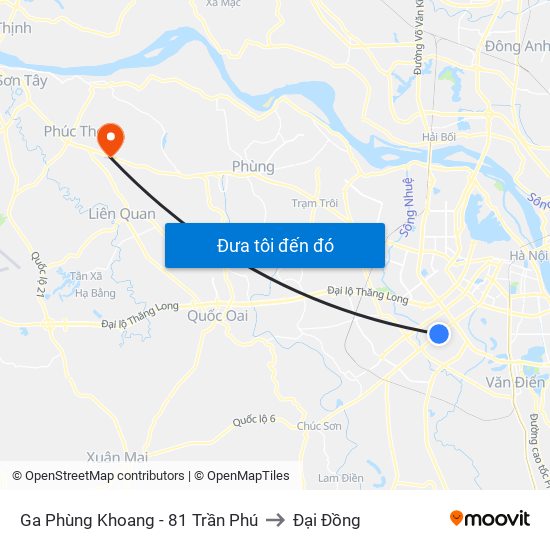 Ga Phùng Khoang - 81 Trần Phú to Đại Đồng map