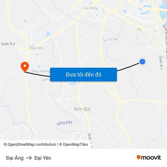Đại Áng to Đại Yên map
