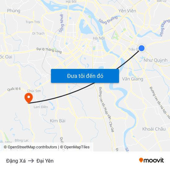 Đặng Xá to Đại Yên map