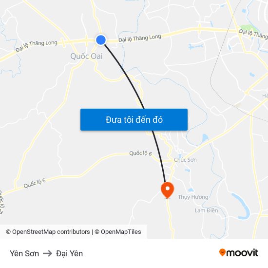 Yên Sơn to Đại Yên map